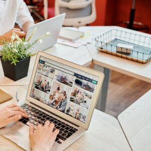 two people working on their laptops